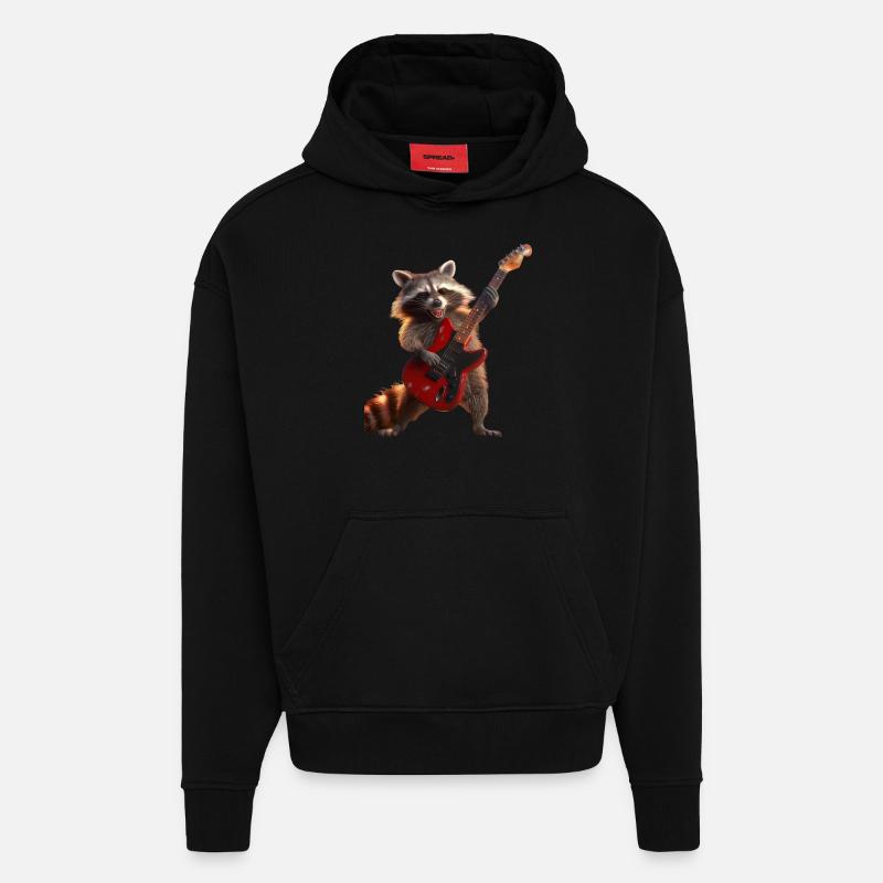 Waschbär - Hoodie- made by SPREAD  - SOLID BLACK
