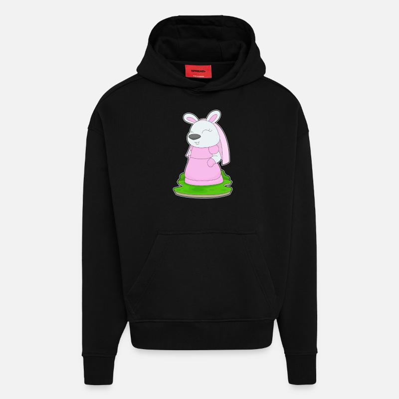Lapin Voile de mariée Mariage - Sweat à capuche bio épais oversize fabriqué en UE - SOLID BLACK