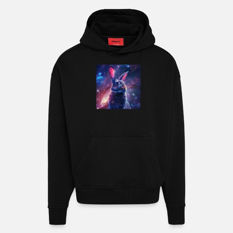 Lapin - Sweat à capuche bio épais oversize fabriqué en UE - SOLID BLACK