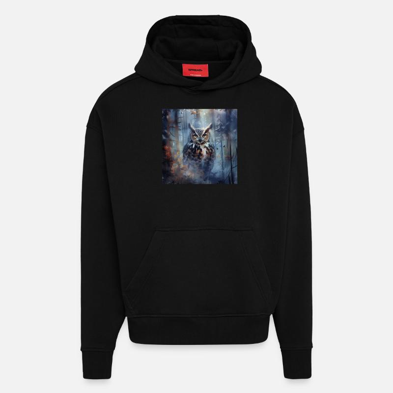 Eule - Hoodie- made by SPREAD  - SOLID BLACK