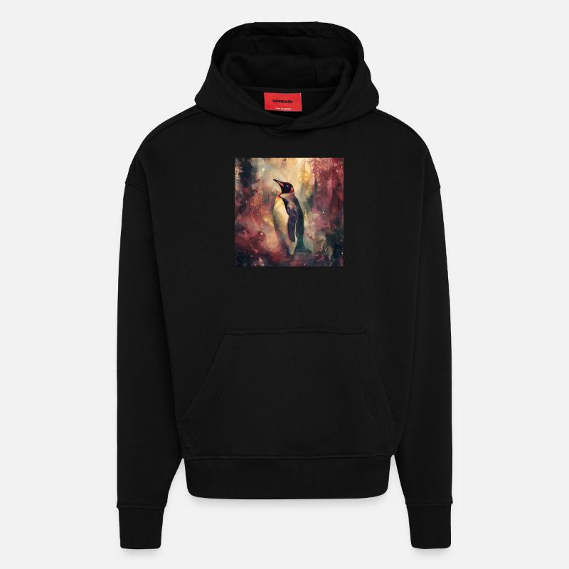 Pinguin - Hoodie- made by SPREAD  - SOLID BLACK