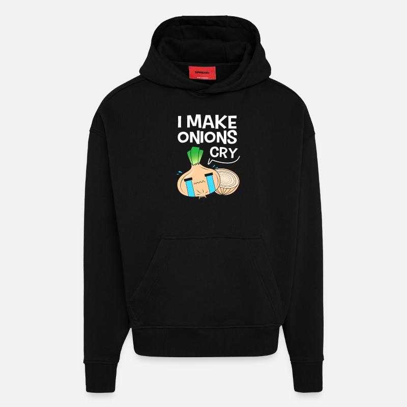 Oignon - Sweat à capuche bio épais oversize fabriqué en UE - SOLID BLACK