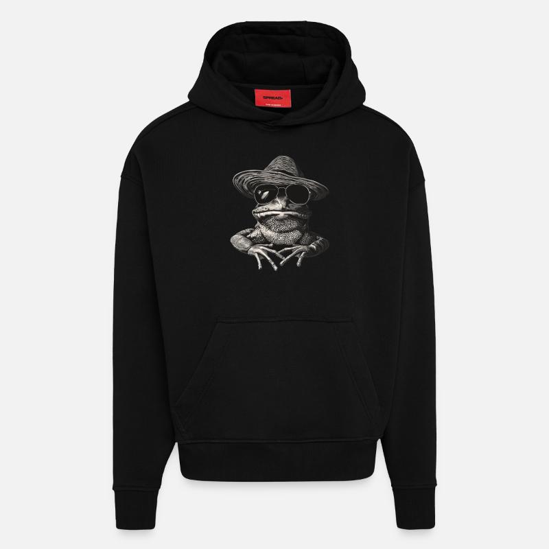 Frosch - Hoodie- made by SPREAD  - SOLID BLACK