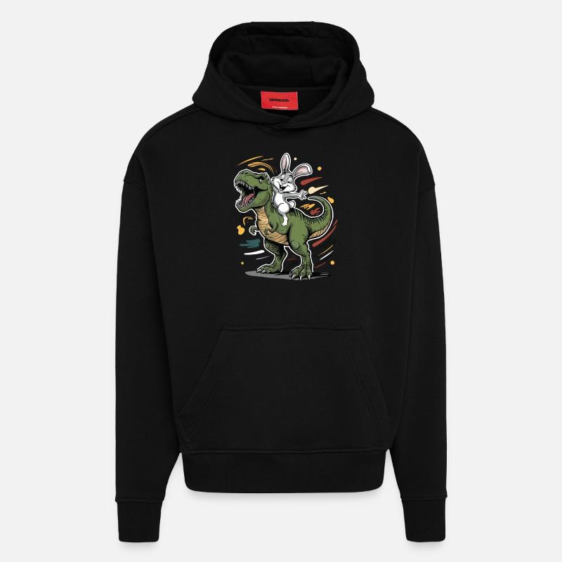Lapin - Sweat à capuche bio épais oversize fabriqué en UE - SOLID BLACK