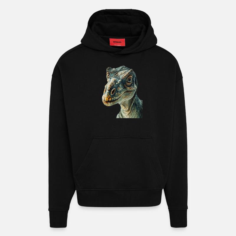 Dinosaurier - Hoodie- made by SPREAD - SOLID BLACK