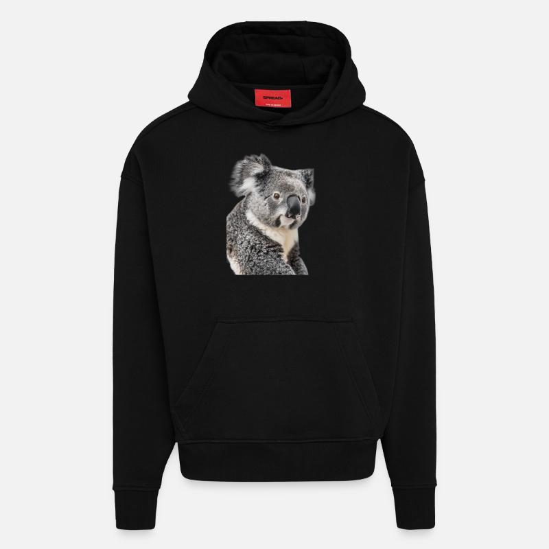 Koala - Sweat à capuche bio épais oversize fabriqué en UE - SOLID BLACK