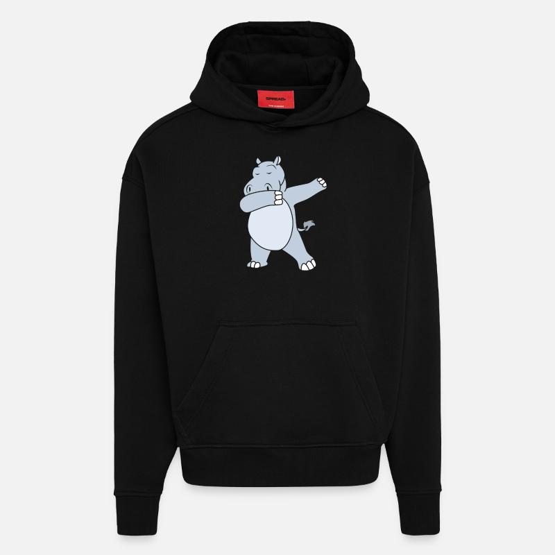 Nilpferd - Hoodie- made by SPREAD  - SOLID BLACK
