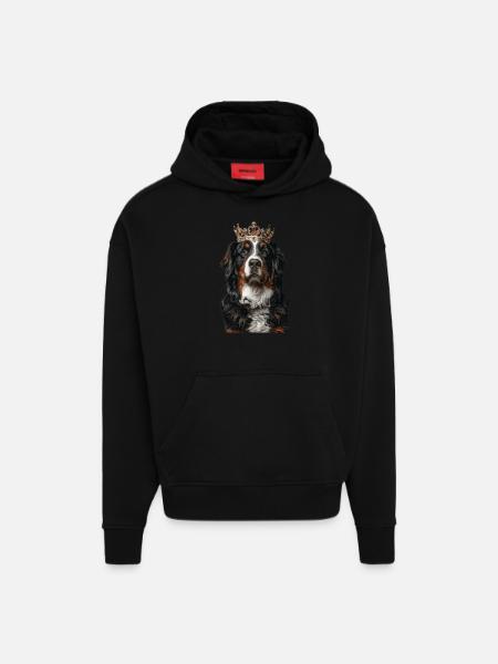 Bouvier bernois - Sweat à capuche bio épais oversize fabriqué en UE - SOLID BLACK