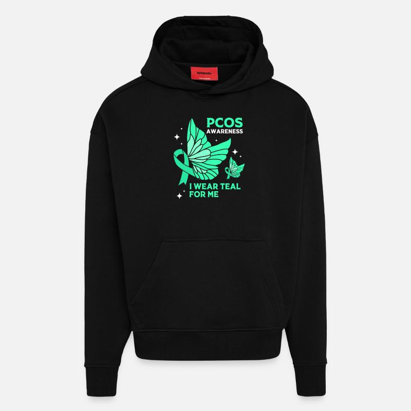Pcos-Bewusstsein - Hoodie- made by SPREAD  - SOLID BLACK