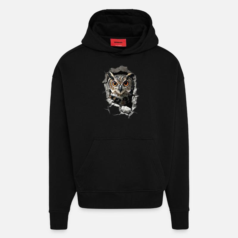 Eule - Hoodie- made by SPREAD  - SOLID BLACK