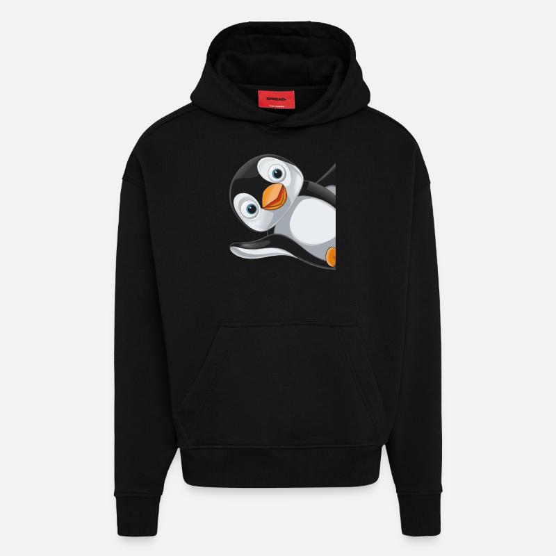 Pingouin Pingouin Animal - Sweat à capuche bio épais oversize fabriqué en UE - SOLID BLACK