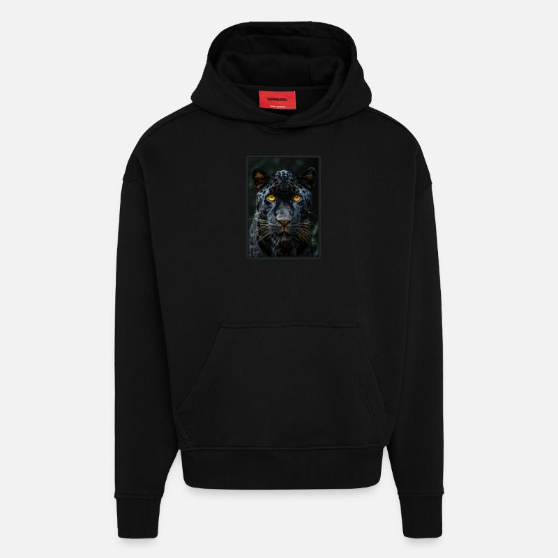 Panthères Panthère - Sweat à capuche bio épais oversize fabriqué en UE - SOLID BLACK