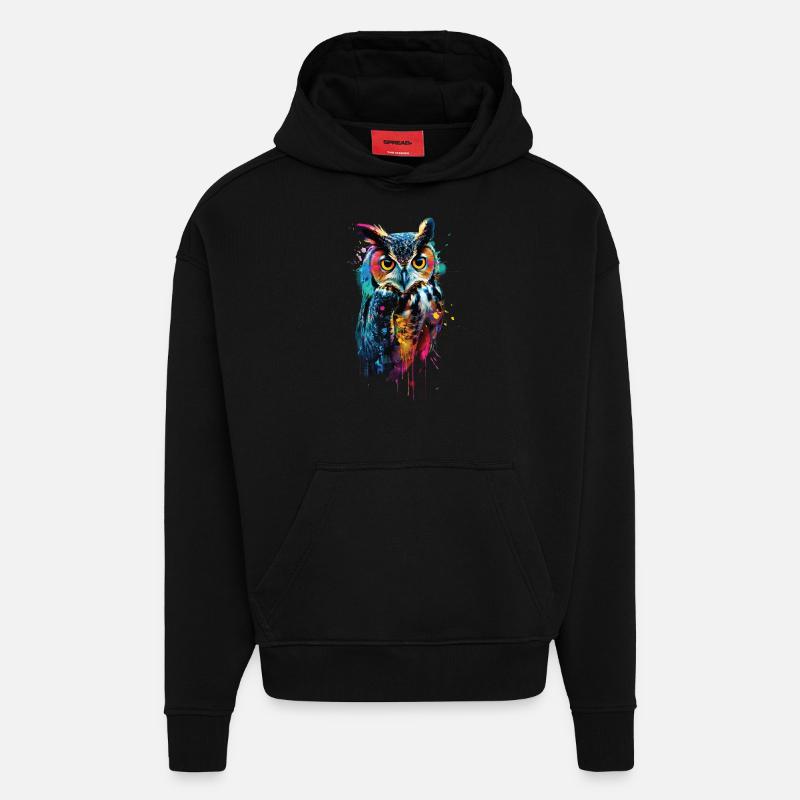 Eule - Hoodie- made by SPREAD  - SOLID BLACK
