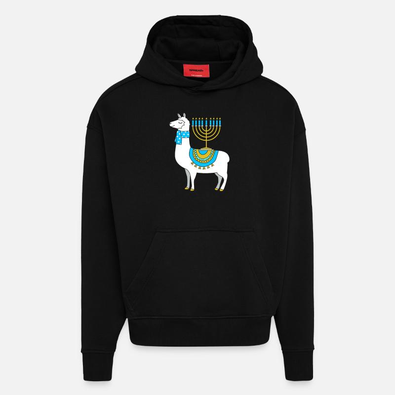 Hanoucca - Sweat à capuche bio épais oversize fabriqué en UE - SOLID BLACK