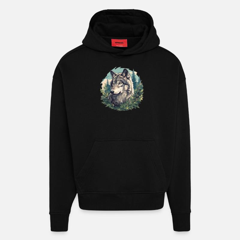Loups Loup - Sweat à capuche bio épais oversize fabriqué en UE - SOLID BLACK