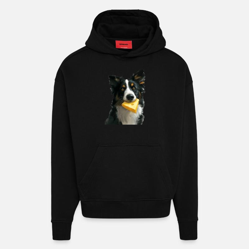 Chien - Sweat à capuche bio épais oversize fabriqué en UE - SOLID BLACK