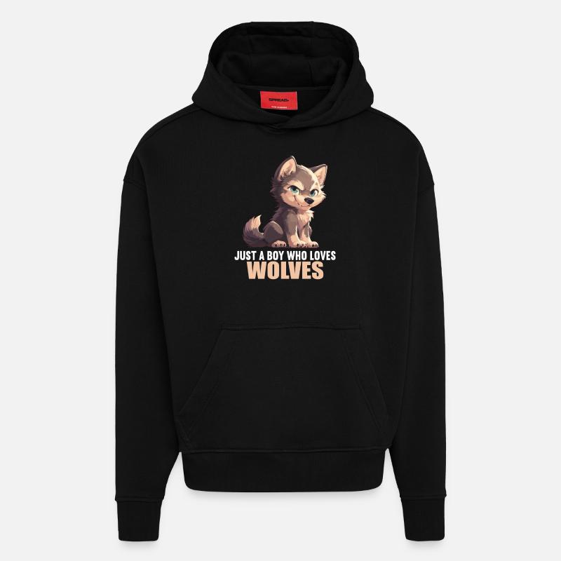 Loups Loup - Sweat à capuche bio épais oversize fabriqué en UE - SOLID BLACK