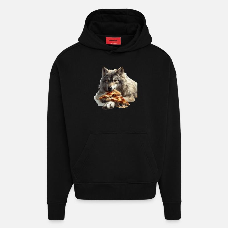 Wolf - Hoodie- made by SPREAD - SOLID BLACK
