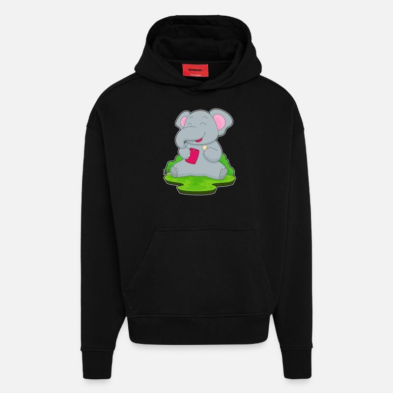 Elephant Chip Bag Chips - Hoodie- made by SPREAD - SOLID BLACK