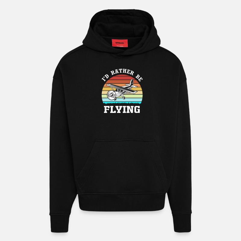 Pilot Flugzeug - Hoodie- made by SPREAD  - SOLID BLACK