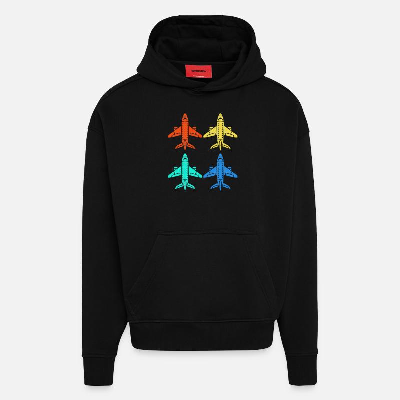Pilot Flugzeug - Hoodie- made by SPREAD  - SOLID BLACK