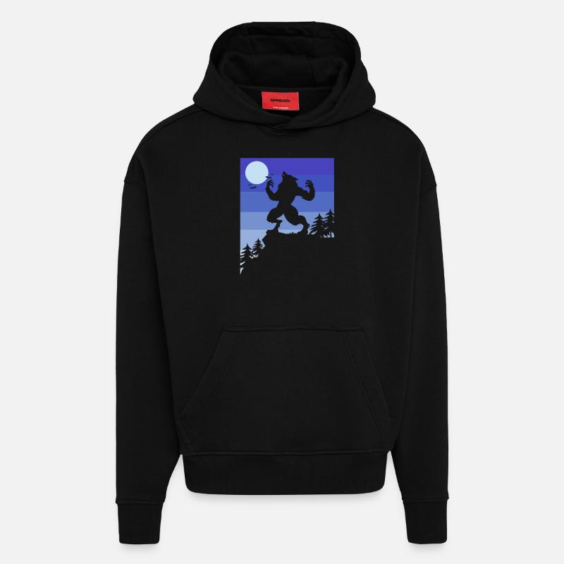 Werwolf - Hoodie- made by SPREAD  - SOLID BLACK
