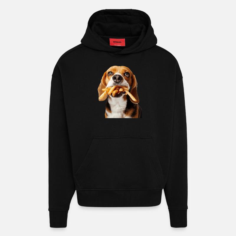 Beagle - Sweat à capuche bio épais oversize fabriqué en UE - SOLID BLACK