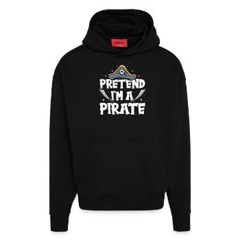 Halloween Pirate Dire Tenue Costume Drôle - Sweat à capuche bio épais oversize fabriqué en UE - SOLID BLACK - Devant