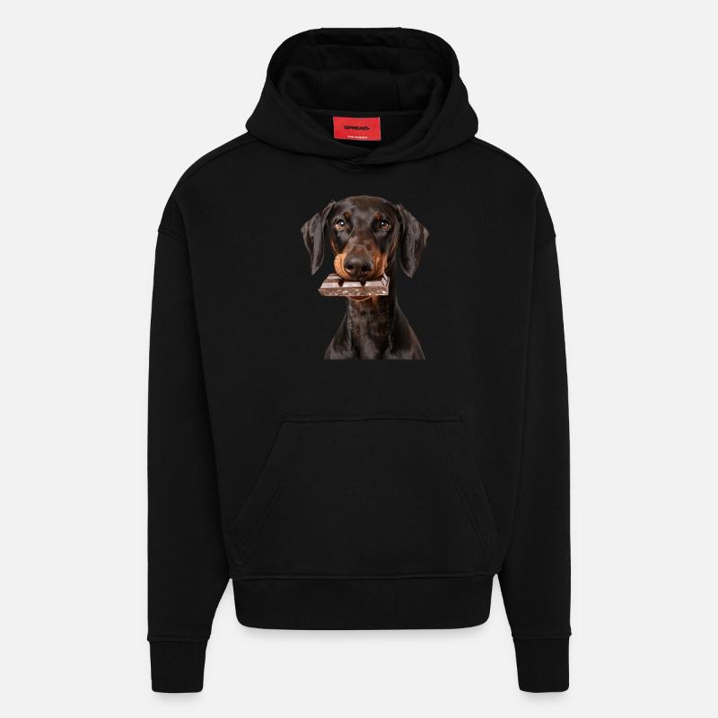 Dobermann - Hoodie- made by SPREAD  - SOLID BLACK