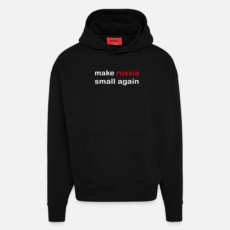 make russia small again - Hoodie- made by SPREAD  - SOLID BLACK
