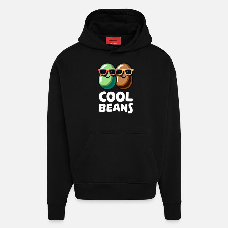Coole Bohnen Lustiges Bohnendesign - Hoodie- made by SPREAD  - SOLID BLACK