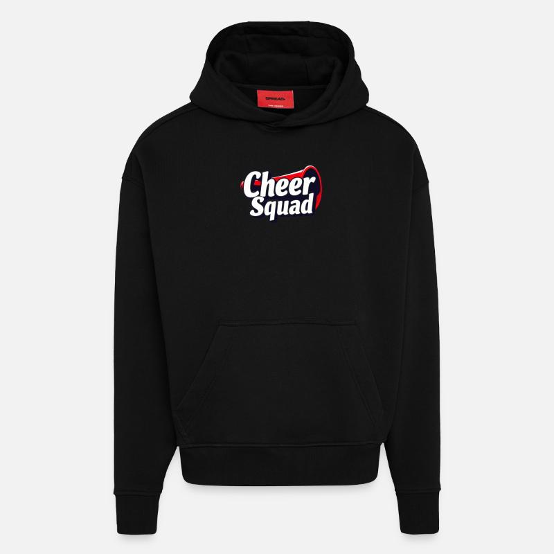 Cheer Squad Cheerleading Équipe Fun - Sweat à capuche bio épais oversize fabriqué en UE - SOLID BLACK