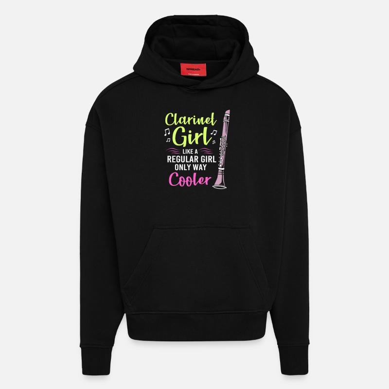 Klarinette - Hoodie- made by SPREAD  - SOLID BLACK