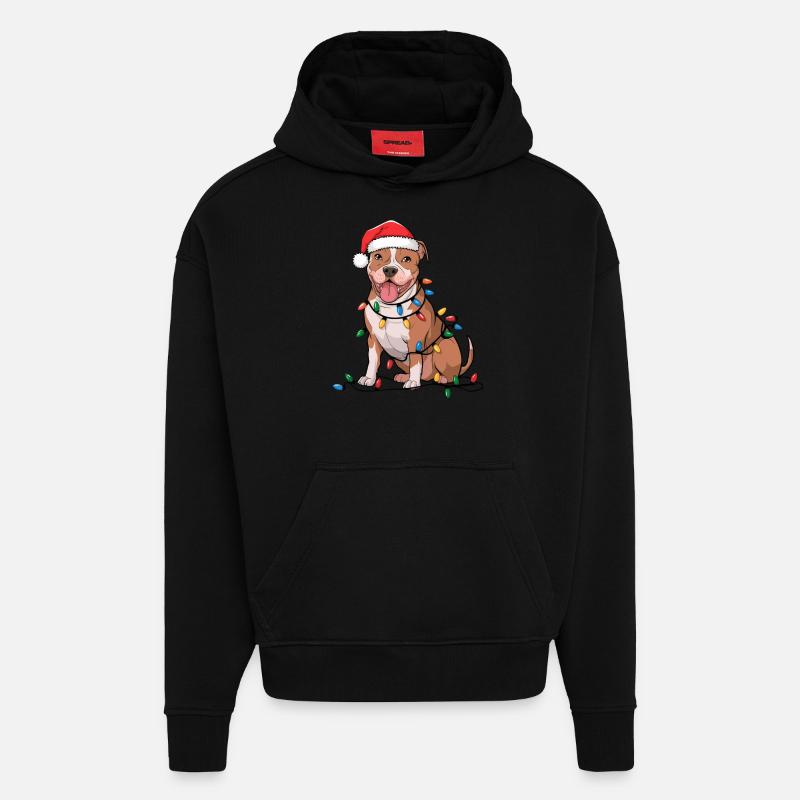 American Terrier Noël Noël - Sweat à capuche bio épais oversize fabriqué en UE - SOLID BLACK