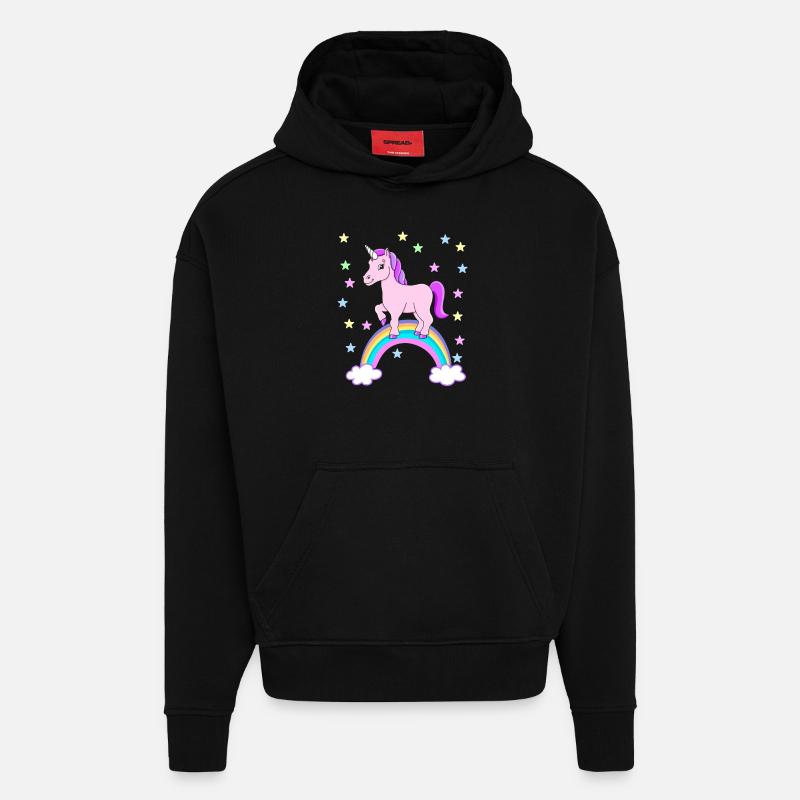 Einhorn Regenbogen Geschenkidee - Hoodie- made by SPREAD  - SOLID BLACK