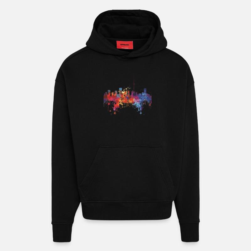 Hatsukaichi - Sweat à capuche bio épais oversize fabriqué en UE - SOLID BLACK
