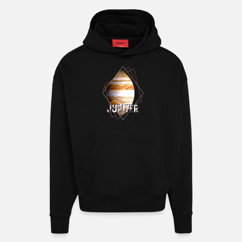 Jupiter Planet Solar System - Hoodie- made by SPREAD  - SOLID BLACK
