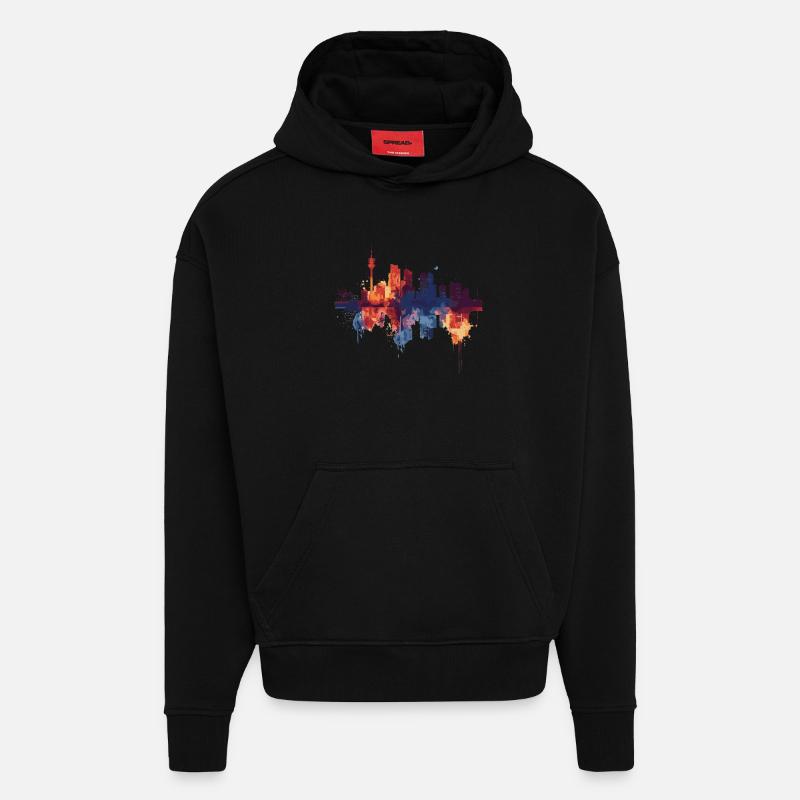 Goeree-Overflakkee - Sweat à capuche bio épais oversize fabriqué en UE - SOLID BLACK