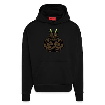 hund stark - Hoodie- made by SPREAD  - SOLID BLACK - Vorne