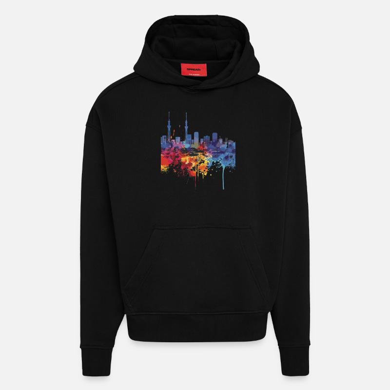 Tokushima - Hoodie- made by SPREAD  - SOLID BLACK