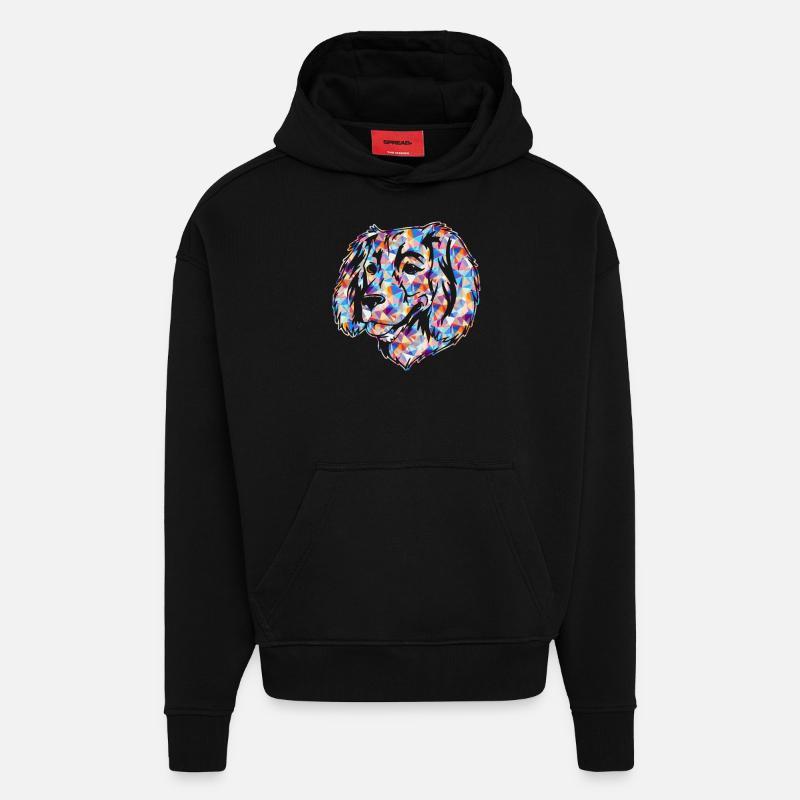 Boykin Spaniel Geometric - Hoodie- made by SPREAD  - SOLID BLACK
