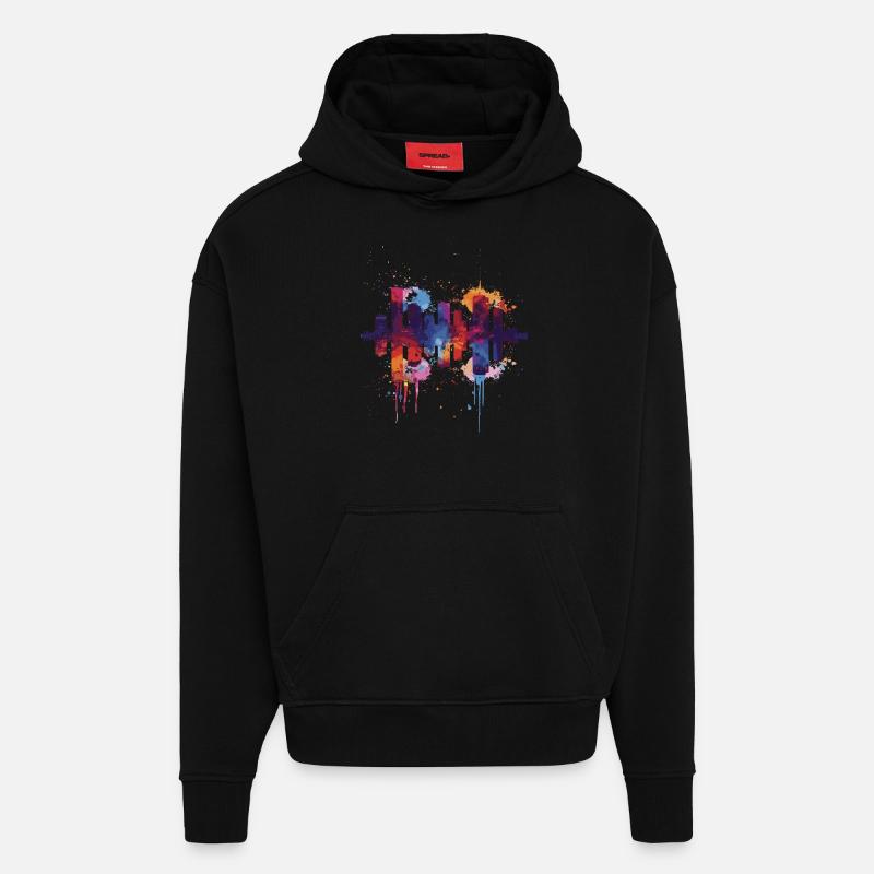 Zoetermeer - Sweat à capuche bio épais oversize fabriqué en UE - SOLID BLACK