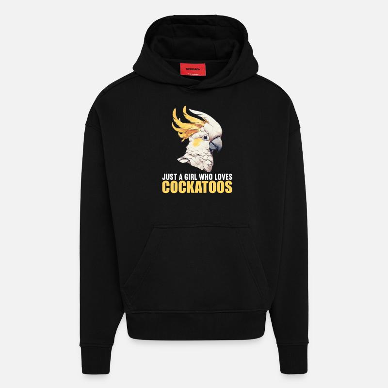 Cacatoès Cacatoès Cacatoès - Sweat à capuche bio épais oversize fabriqué en UE - SOLID BLACK