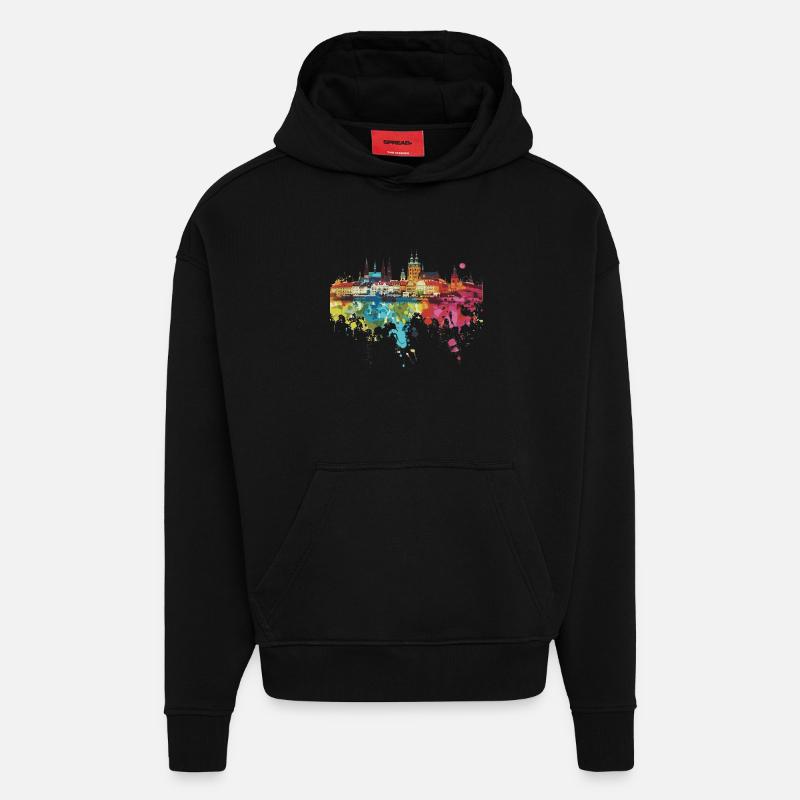 Tczew - Sweat à capuche bio épais oversize fabriqué en UE - SOLID BLACK