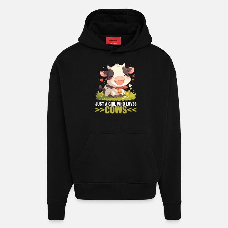 Vaches Vache - Sweat à capuche bio épais oversize fabriqué en UE - SOLID BLACK