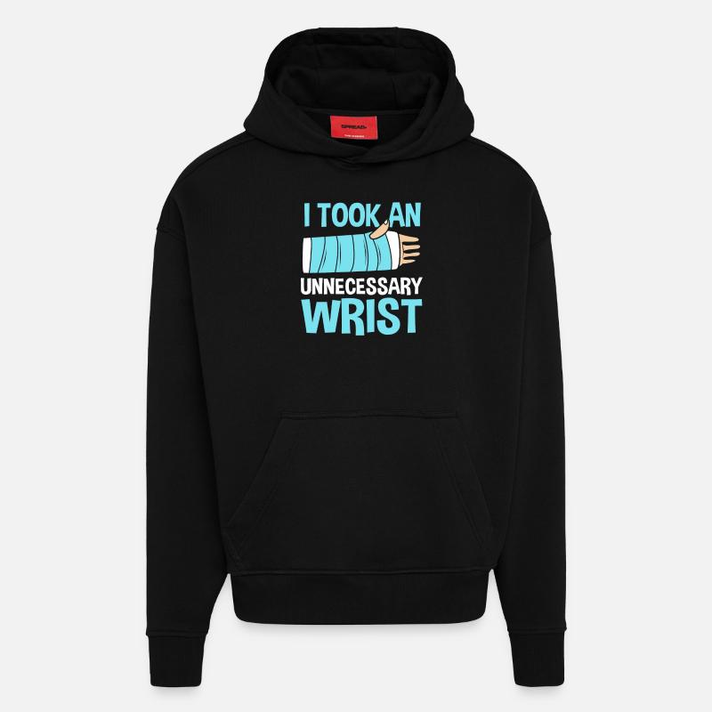 Fracture de l’os du bras - Sweat à capuche bio épais oversize fabriqué en UE - SOLID BLACK