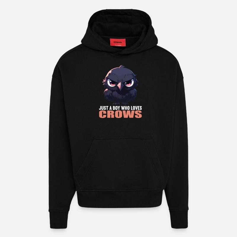 Krähen Krähe - Hoodie- made by SPREAD  - SOLID BLACK