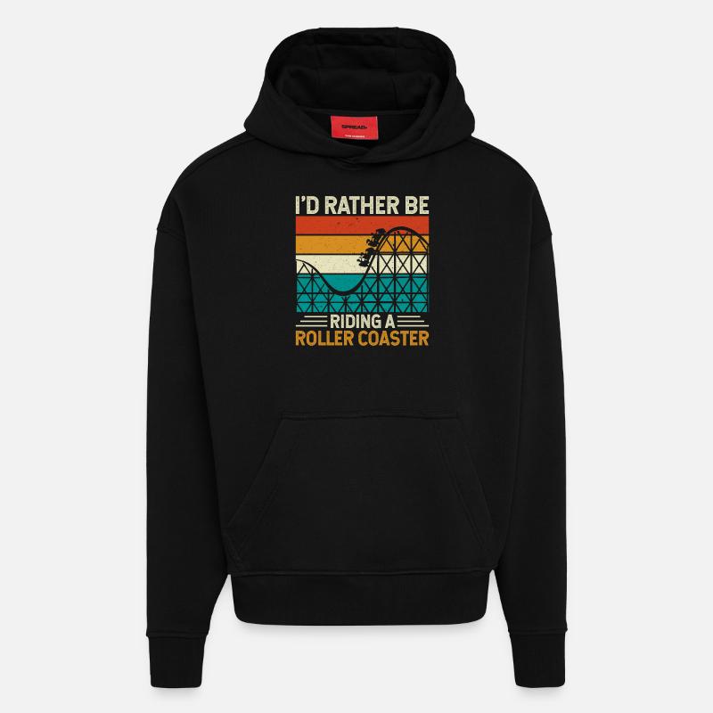 Achterbahn-Themenpark - Hoodie- made by SPREAD  - SOLID BLACK