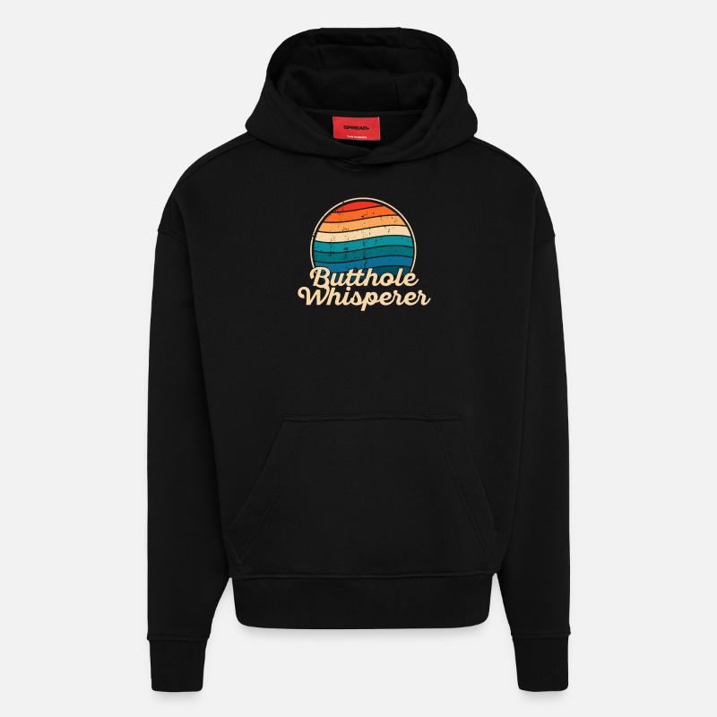 Chuchoteur de trou du cul - Sweat à capuche bio épais oversize fabriqué en UE - SOLID BLACK