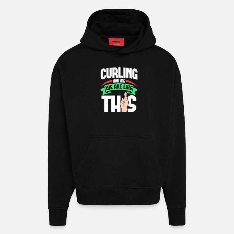 Curling Me sont comme - Sweat à capuche bio épais oversize fabriqué en UE - SOLID BLACK